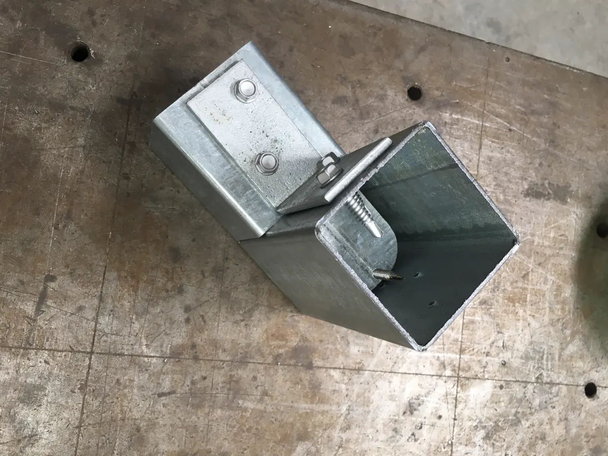 Finished fabricated steel bracket in the TubeTech workshop