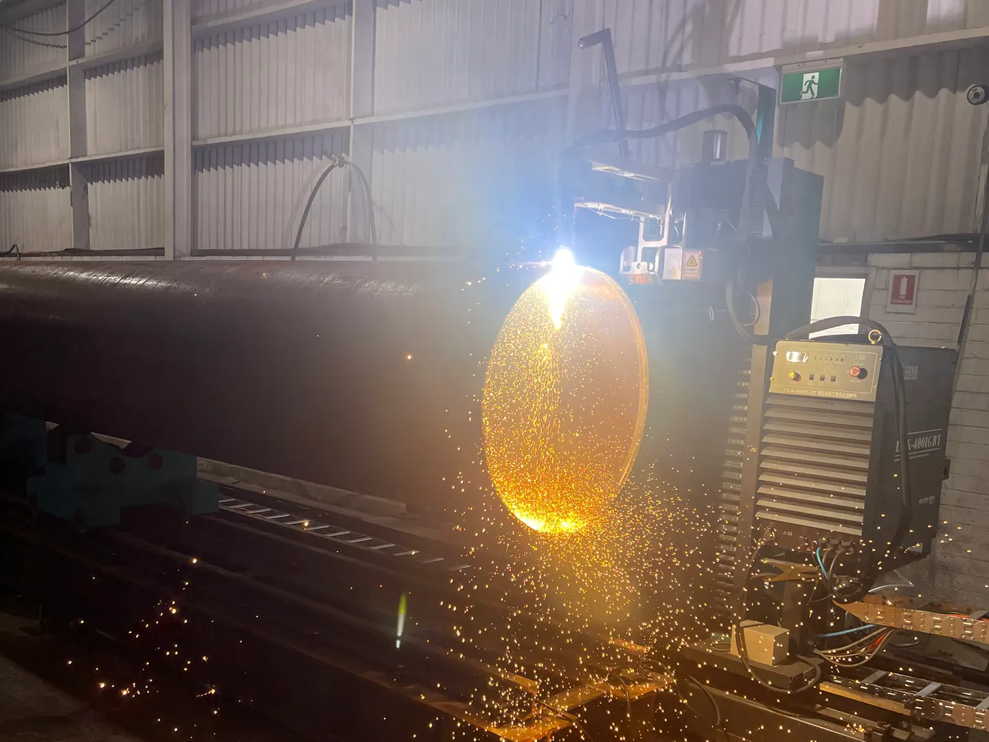 TubeTech workshop detail for Large Diameter Pipe Laser Cutting